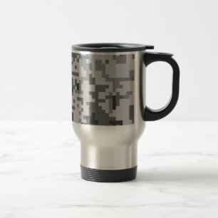 Taza De Viaje Patrón de cáñamo gris urbano