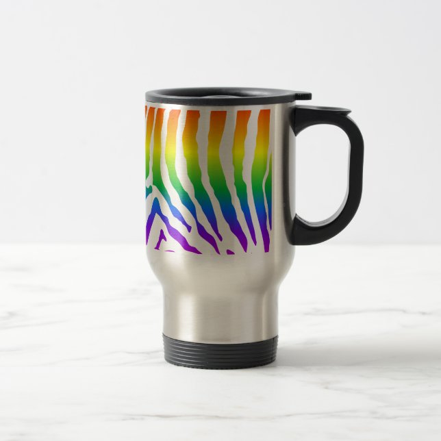Taza De Viaje Patrón de cebra arco iris (Derecha)