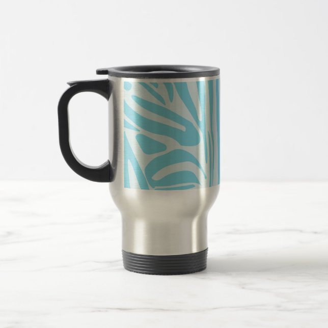 Taza De Viaje Patrón de cebra azul (Izquierda)