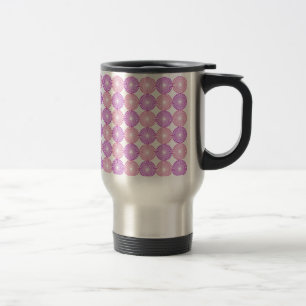 Taza De Viaje Patrón de círculos rosados y púrpura