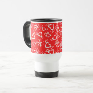 Taza De Viaje Patrón de corazones de ángel de San Valentín