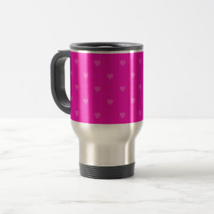 Taza De Viaje Patrón de corazones rosados
