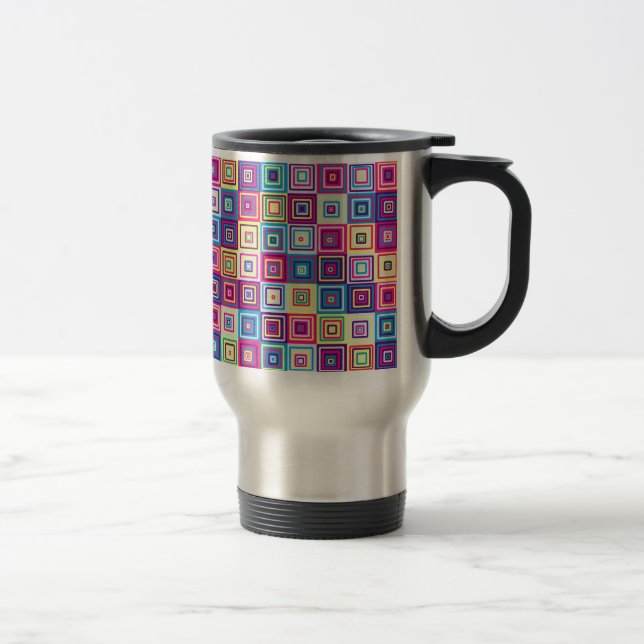 Taza De Viaje Patrón de cuadrados (Derecha)