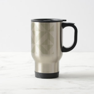 Taza De Viaje Patrón de cubo de deco geométrico pálido gris