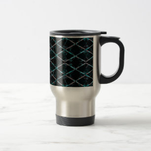 Taza De Viaje Patrón de diamante texturizado azul