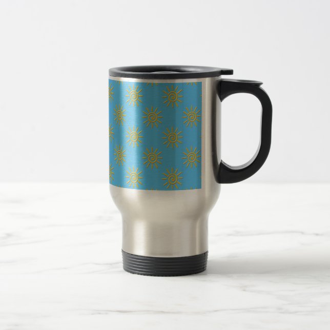 Taza De Viaje Patrón de dibujo de sol amarillo 3D (Derecha)