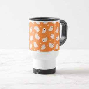 Taza De Viaje Patrón de dibujo del fantasma del naranja