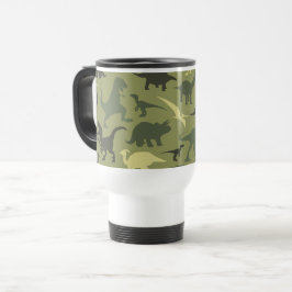 Taza De Viaje Patrón de dinosaurios, silueta de dinosaurios, din