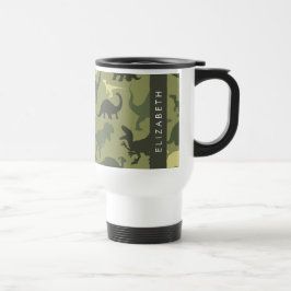 Taza De Viaje Patrón de dinosaurios, silueta de dinosaurios, tu 