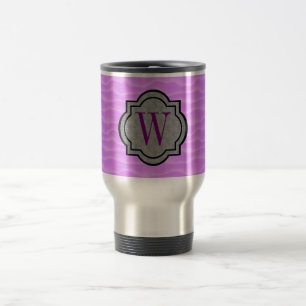 Taza De Viaje Patrón de dunas púrpura monograma