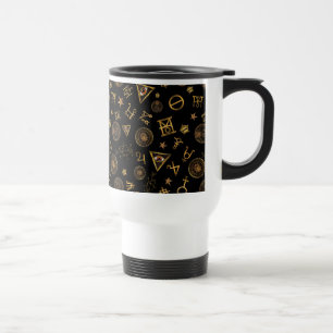 Taza De Viaje Patrón De Escudos Y Símbolos Mágicos De MACUSA™