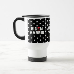 Taza De Viaje Patrón de estrellas azules Biden / Harris Negro y