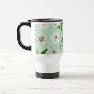 Taza De Viaje Patrón de flor de primavera vintage