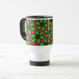 Taza De Viaje Patrón de flores abstractas