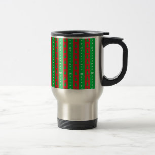 Taza De Viaje Patrón de fondo del árbol de Navidad