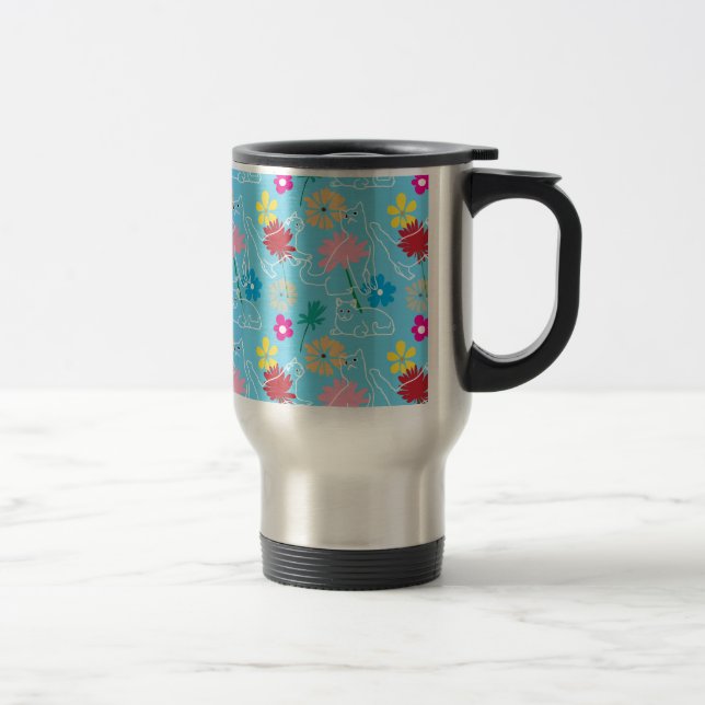 Taza De Viaje patrón de gatos (Derecha)