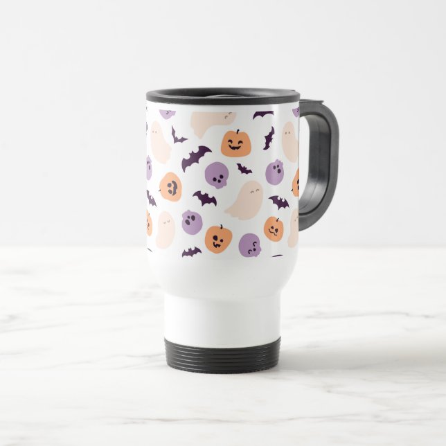 Taza De Viaje Patrón de Halloween para niños divertidos (Anverso derecho)