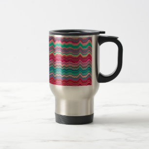 Taza De Viaje Patrón de líneas distorsionadas retro