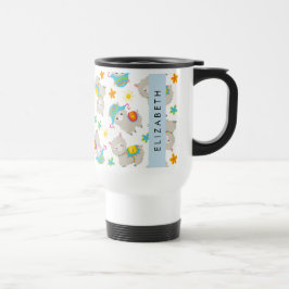 Taza De Viaje Patrón De Llamas, Alpacas, Flores, Tu Nombre