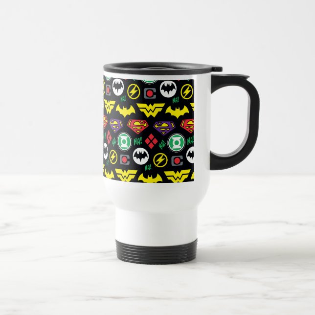 Taza De Viaje Patrón de logotipos de la liga de justicia de Chib (Derecha)