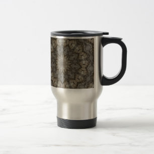Taza De Viaje Patrón de Mandala de Tonos Terrosos Naturales