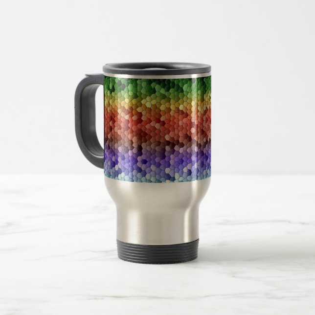 Taza De Viaje Patrón de mosaico de arcoíris (Anverso izquierdo)
