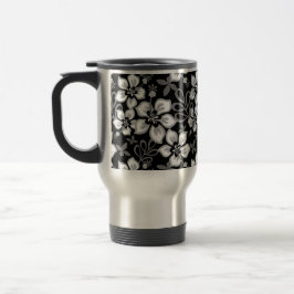 Taza De Viaje PATRÓN DE OLA DE JUNGla EN NEGRO