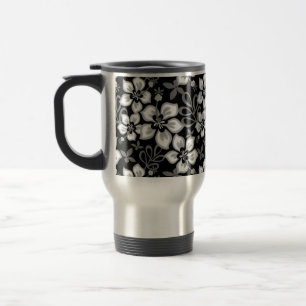 Taza De Viaje PATRÓN DE OLA DE JUNGla EN NEGRO