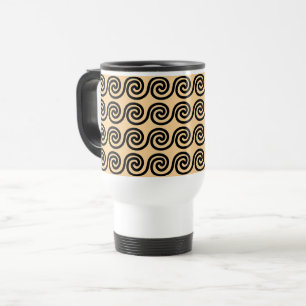 Taza De Viaje Patrón de ondas de la llave de meandro griega marr