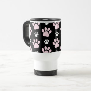 Taza De Viaje Patrón De Pasta, Pasta Rosa, Pasta De Perro, Patas