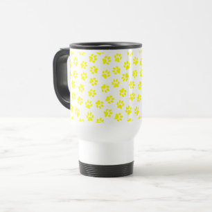 Taza De Viaje Patrón De Patas, Patas De Perro, Patas Amarillas
