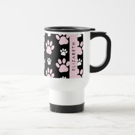 Taza De Viaje Patrón De Paws, Paws Rosados, Papas De Perro, Tu N