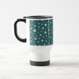 Taza De Viaje Patrón de perla en fondo azul teal transformador