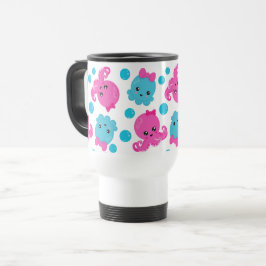 Taza De Viaje Patrón de pulpo, pulpo tórrido, animales marinos