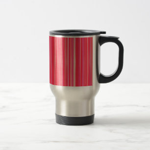 Taza De Viaje Patrón de rayas rojas y rosas
