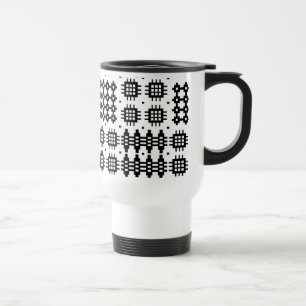 Taza De Viaje Patrón de tapiz galés Trama de viaje blanco negro