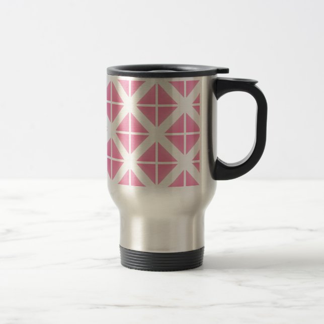 Taza De Viaje Patrón de triángulo rosa de moda (Derecha)