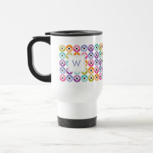 Taza De Viaje Patrón del tejido del punto de polka del arco iris