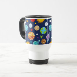Taza De Viaje Patrón espacial, planetas, estrellas, cosmos, gala