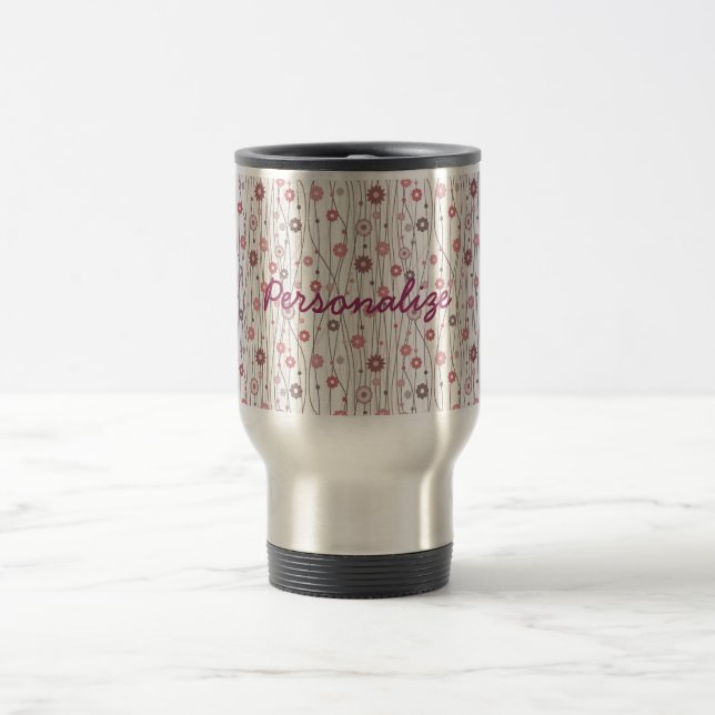 Taza De Viaje Patrón floral de moda femenina (Centro)