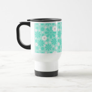 Taza De Viaje Patrón Floral Pastel MINT