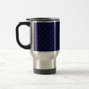 Taza De Viaje Patrón geométrico islámico azul oscuro