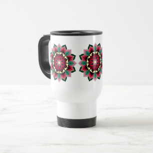 Taza De Viaje Patrón Mandala 02 en rosa profundo