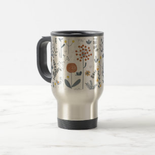 Taza De Viaje Patrón moderno abstracto floral sin soldadura