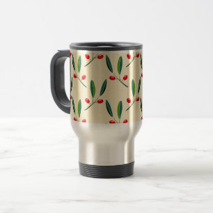 Taza De Viaje Patrón moderno de bayas rojas ilustradas