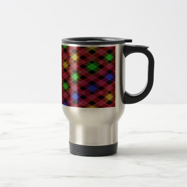 Taza De Viaje Patrón multicolor de Gingham Check (Derecha)