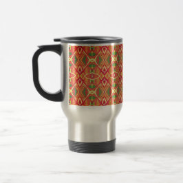Taza De Viaje patrón naranja y verde