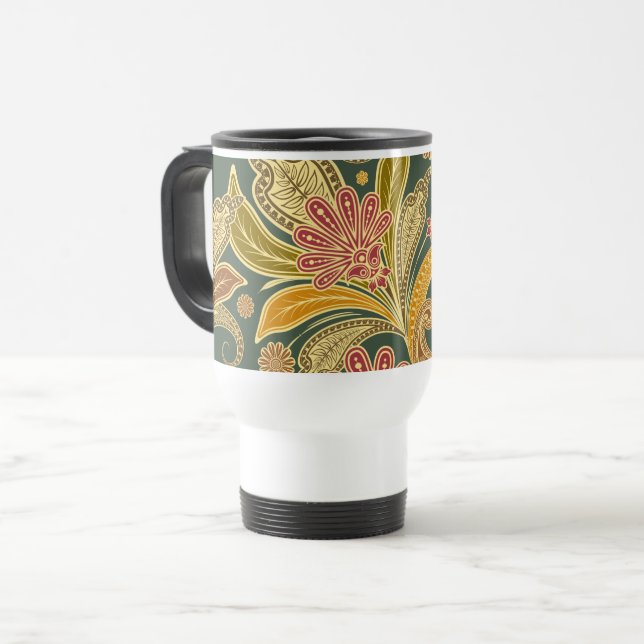 Taza De Viaje Patrón Paisley, paisley persa, paisley oriental (Anverso izquierdo)