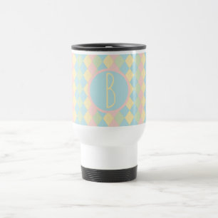 Taza De Viaje Patrón personalizado de argyle de primavera en col