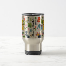 Taza De Viaje Patrón personalizado de hoja de pastel de jungla a